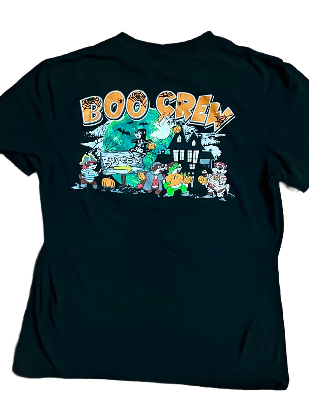 Buc-ee’s ~ Medium ~ Halloween ~ “Boo Crew” ~Mummy ~ Black W/Multi-Colors ~ Shirt